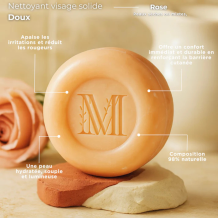 Nettoyant Visage Solide Doux Rose – Peaux Mixtes à Sèches