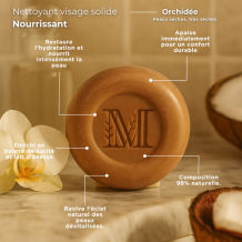 Nettoyant Visage Solide Ultra Doux Nourrissant Orchidée - Peau Sèche à Très Sèche