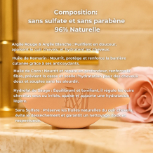 Shampoing  Solide Hydratant Sans Sulfate Rose - Cheveux Mixtes et Anti Cheveux Secs