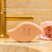 Shampoing  Solide Hydratant Sans Sulfate Rose - Cheveux Mixtes et Anti Cheveux Secs