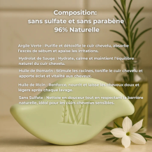 Shampoing Solide Régulateur Sans Sulfate - Anti Cheveux Gras - Fleurs de Jasmin