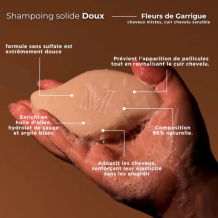 Shampoing Solide Doux Fleurs de Garrigue Sans Sulfate – Cheveux Sensibles