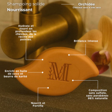 Shampoing Solide Nourrissant Sans Sulfate - Orchidée Cheveux Ondulés, Anti Cheveux Secs