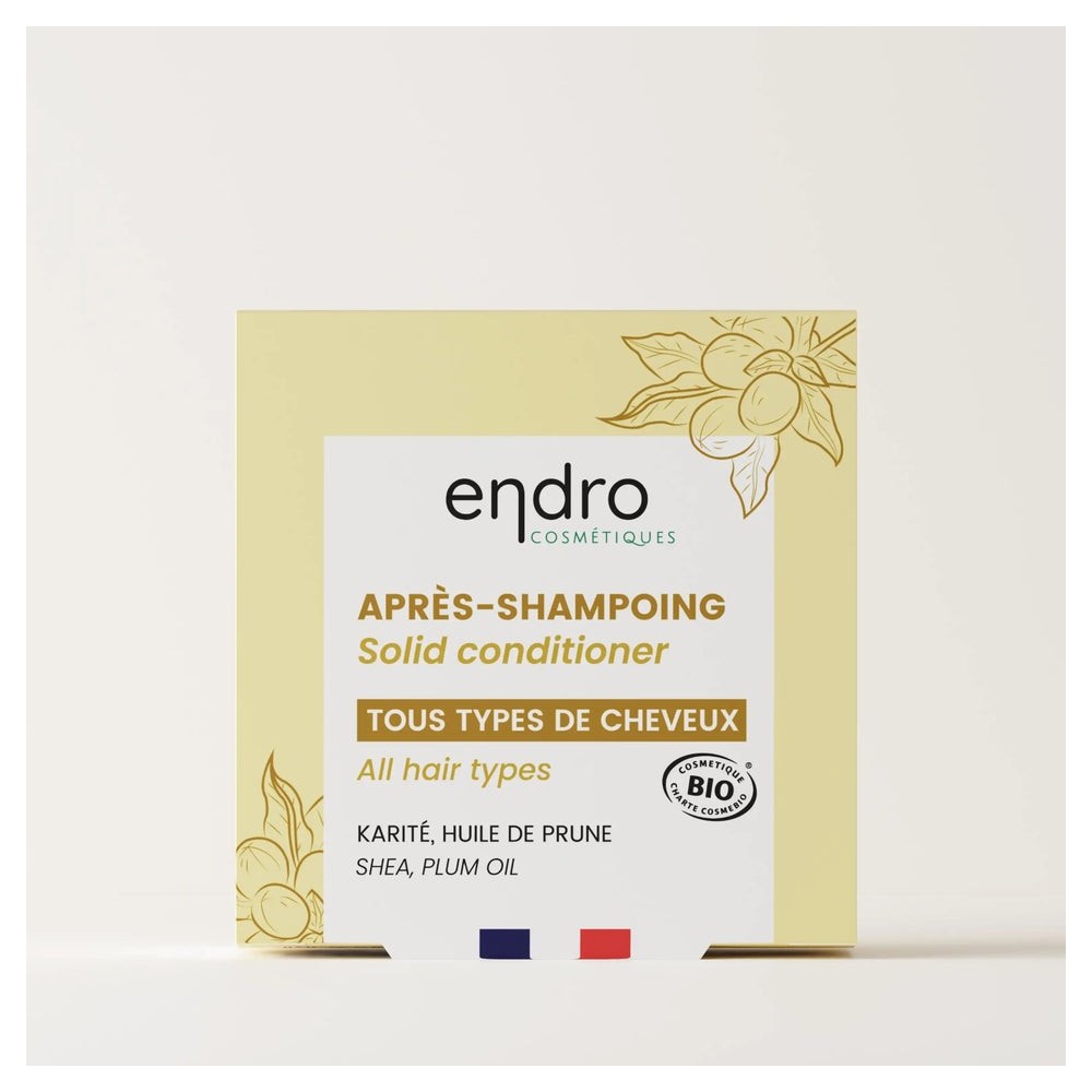 Après-shampoing solide (karité et huile de prune) – Endro