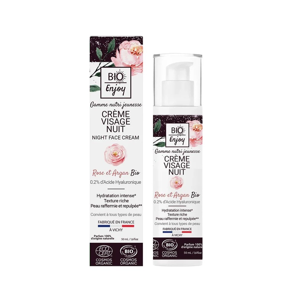 Crème de Nuit Rose Argan nutri jeunesse – Certifiée Bio