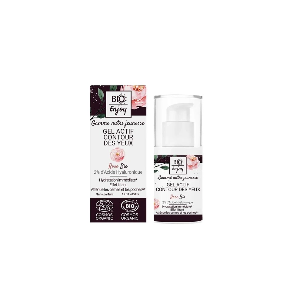 Gel Actif Contour des Yeux Rose & Argan  nutri jeunesse– Certifié Bio
