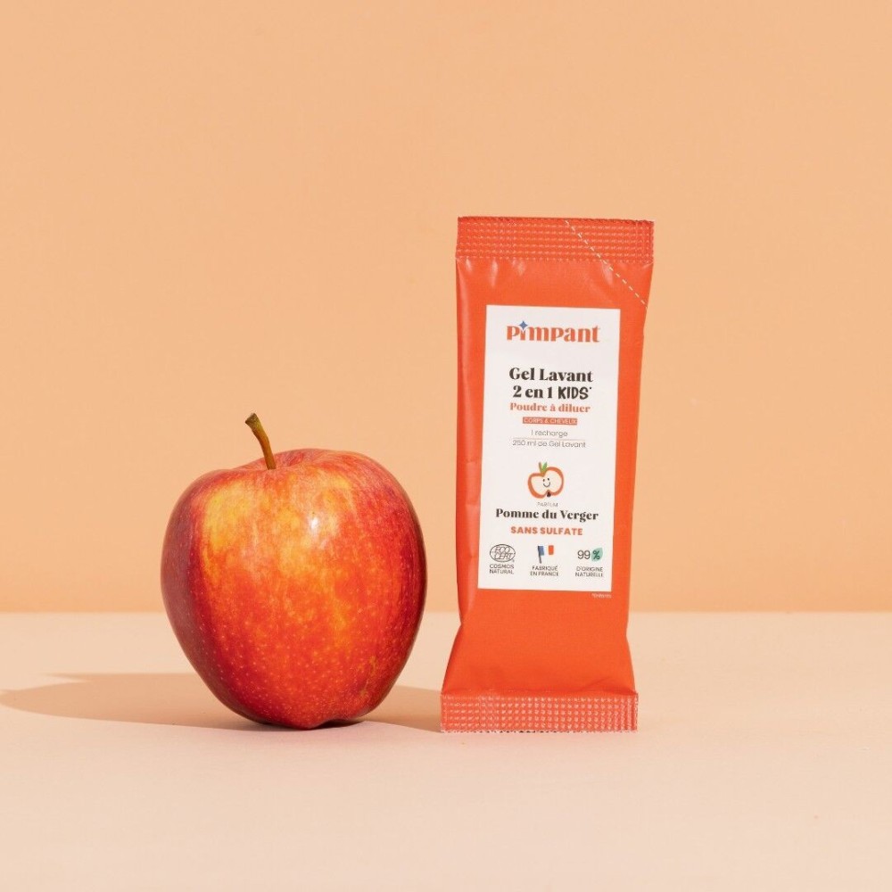 Gel Lavant Kids 2-en-1 Pomme du Verger en Poudre à Diluer